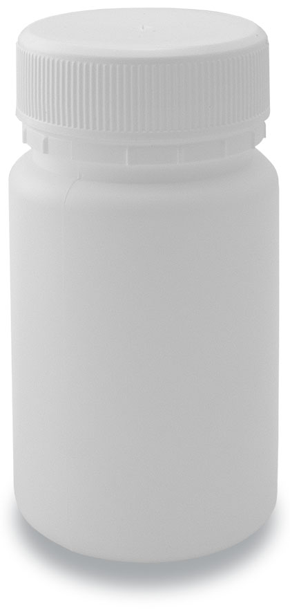 90-40 Tablet Bottle White+ 40mm Plain Cap White