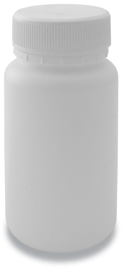 125-40 Tablet Bottle White+ 40mm Plain Cap White