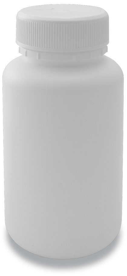 185-40 Tablet Bottle White + 40mm Plain Cap White
